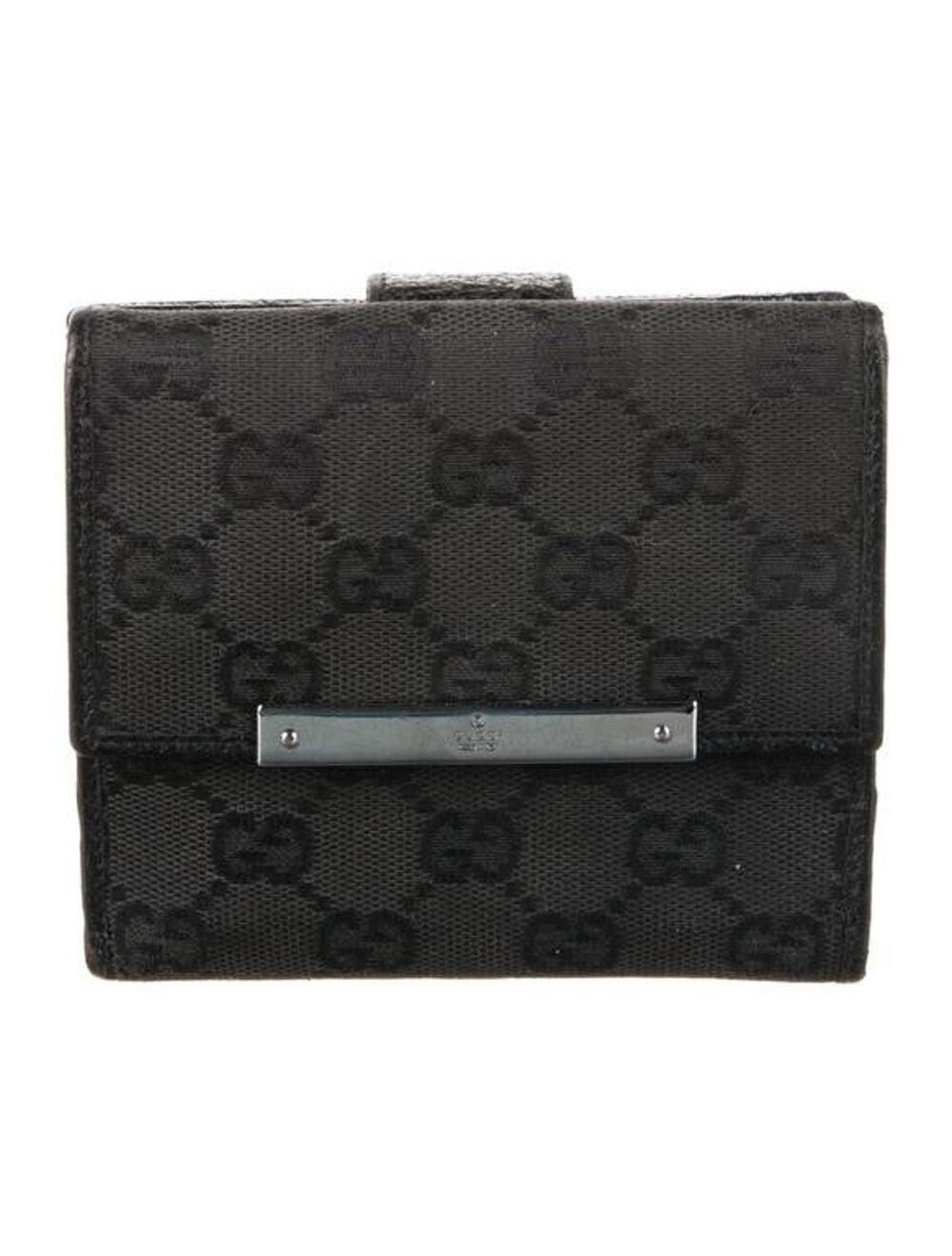 Gucci GG Monogram Black Canvas French Wallet